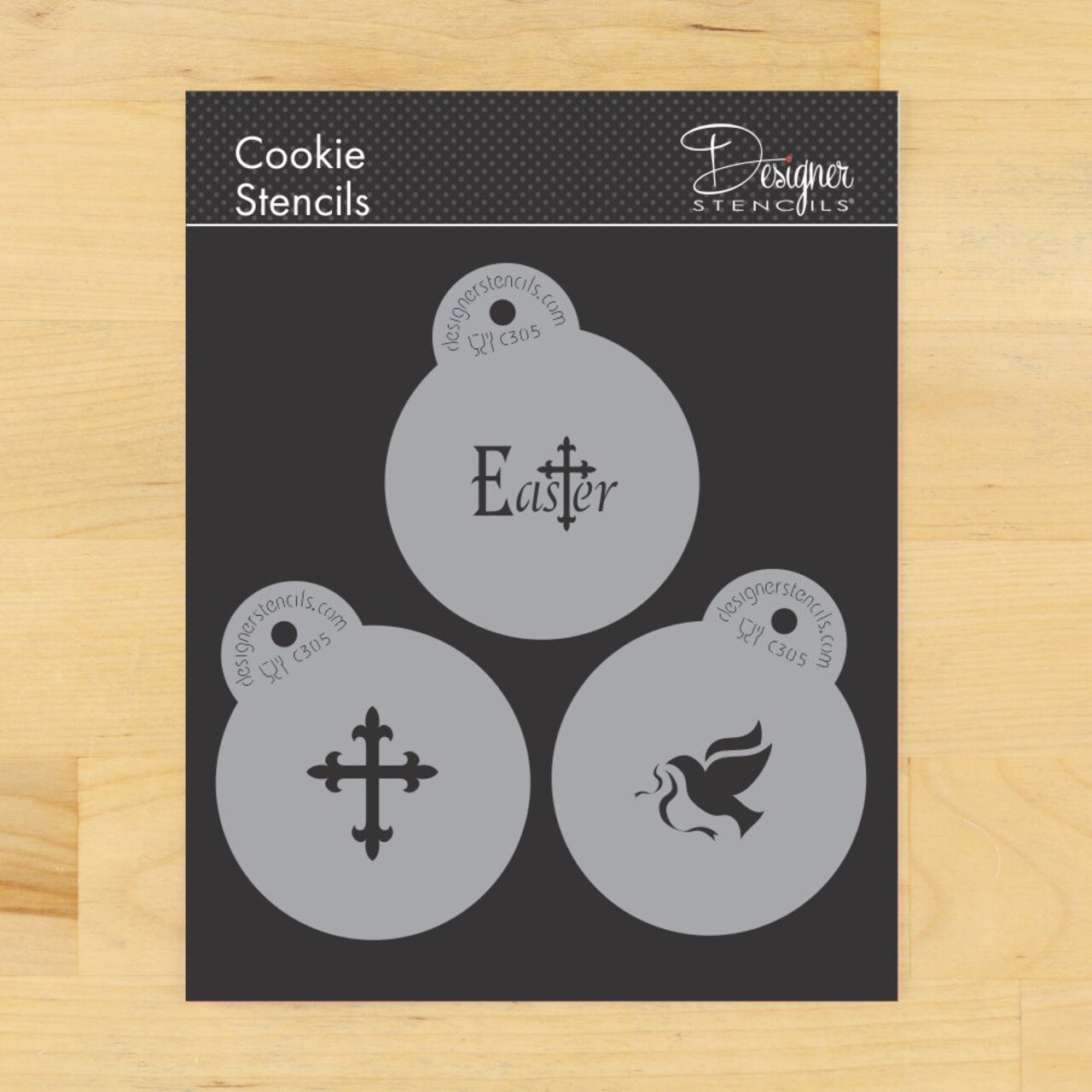 Small Easter Candy Stencils: Dove, Cross, Easter | C305 by Designer Stencils | Cookie Decorating Tools |
